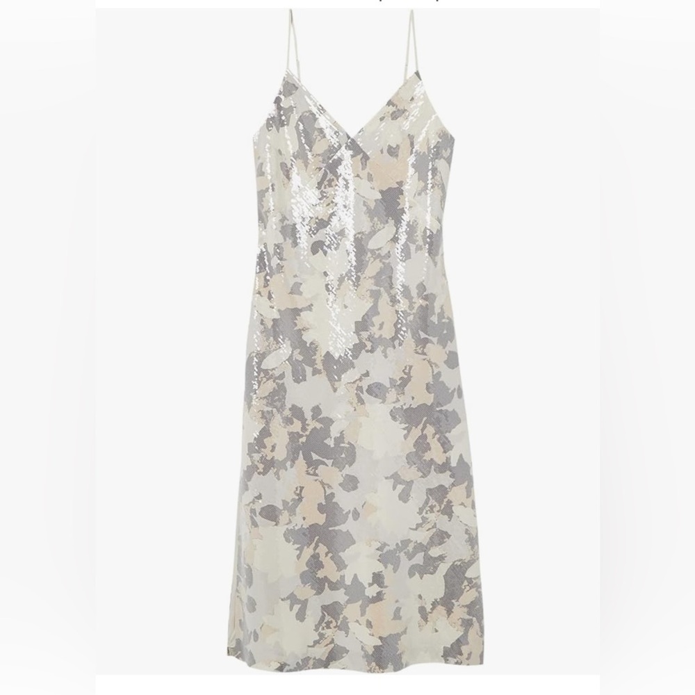 New sz 2 sequin camo spaghetti strap club Monaco cocktail dress lined.